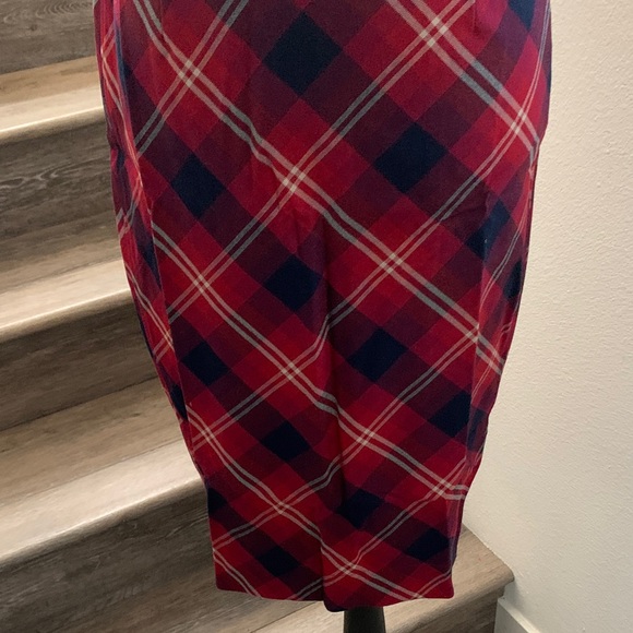 Free People Plaid Pencil Skirt in Red and Blue - Picture 7 of 11